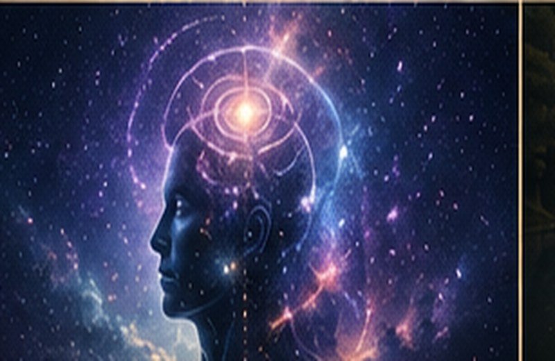 Cosmic human profile representing higher consciousness