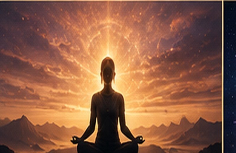 Radiant meditation representing spiritual awakening